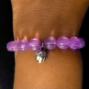 L&L Lavender/Purple Boho Stretch Bracelet with Basketball Charm 🏀  NWOT